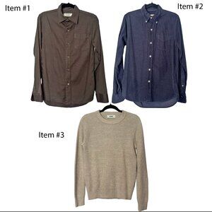 Buck Mason XS Bundle - Two Long Sleeve Shirts + Long Sleeve Sweater